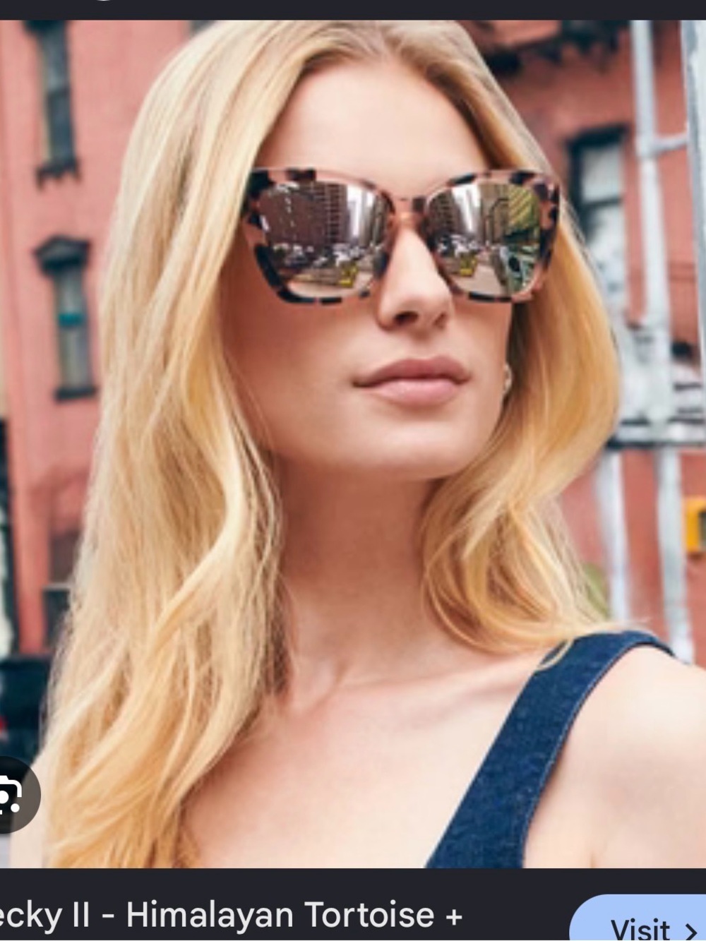 Diff Becky II Himalayan Tortoise Mirrored Lens Sunglasses - Polarized